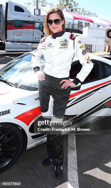 Actress Tricia Helfer attends the 37th Annual Toyota Pro/Celebrity Race Practice Day on April 1, 2014 in Long Beach, California.