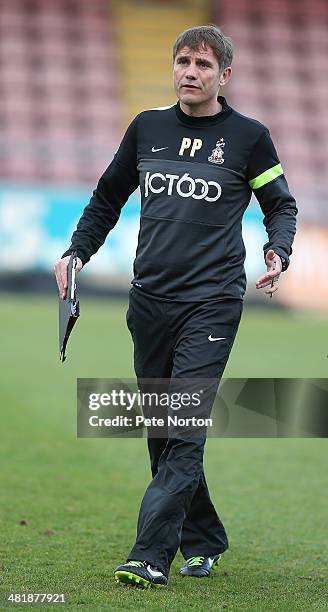 Bradford City manager Phil Parkinson looks on prior to the Sky Bet League One match between Coventry City and Bradford City at Sixfields Stadium on...