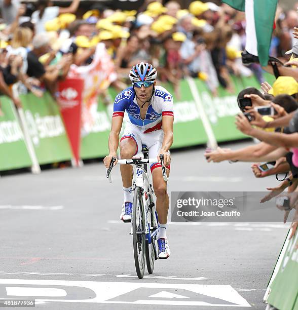 Thibaut Pinot of France and Team FDJ finishes fourth of stage seventeenth of the 2015 Tour de France, a 161 km stage from Digne-Les-Bains to Pra Loup...