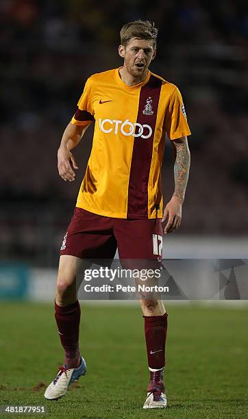 Jon Stead of Bradford City in action during the Sky Bet League One match between Coventry City and Bradford City at Sixfields Stadium on April 1,...