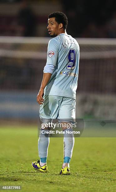 Nathan Eccleston of Coventry City in action during the Sky Bet League One match between Coventry City and Bradford City at Sixfields Stadium on April...