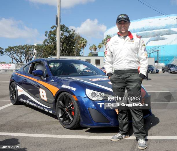 Actor Corbin Bleu arrives at press day for the 2014 Toyota Pro/Celebrity Race on April 1, 2014 in Long Beach, California.