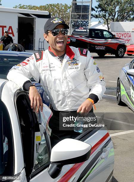 Actor Corbin Bleu arrives at press day for the 2014 Toyota Pro/Celebrity Race on April 1, 2014 in Long Beach, California.
