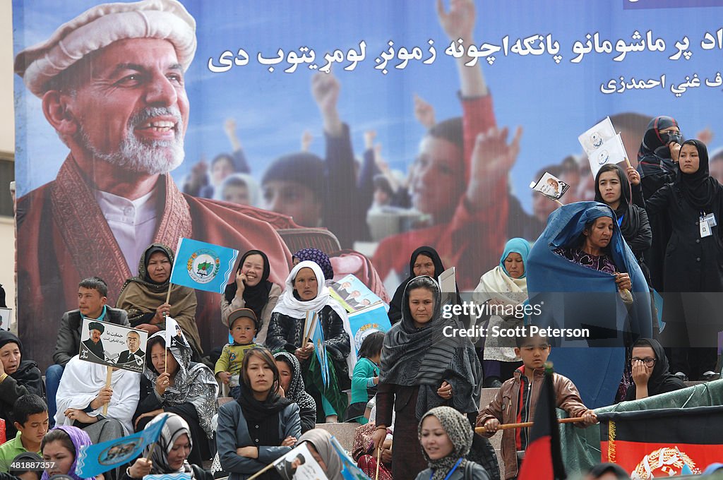 Afghan Presidential Candidate Ashraf Ghani Campaigns In Kabul