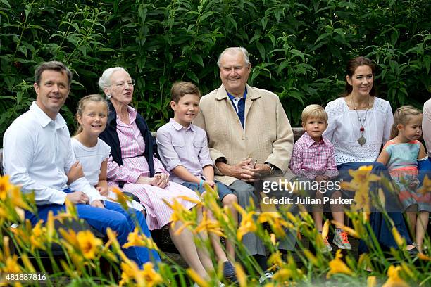 Crown Prince Frederik, Princess Isabella, Queen Margrethe of Denmark, Prince Christian, Prince Henrik, Prince Vincent, Crown Princess Mary and...