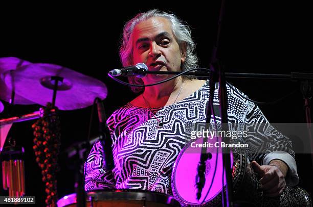 Hossam Ramzy performs on stage during the 2nd Day of the Womad Festival at Charlton Park on July 25, 2015 in Wiltshire, England.