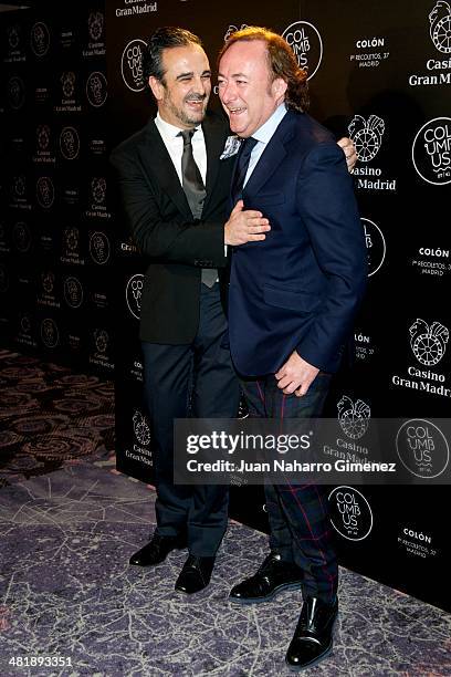 Lorenzo Castillo and Tomas Alia attend a cocktail invited for Ignacio Garcia de Vinuesa at Casino Gran Madrid-Colon on April 1, 2014 in Madrid, Spain.