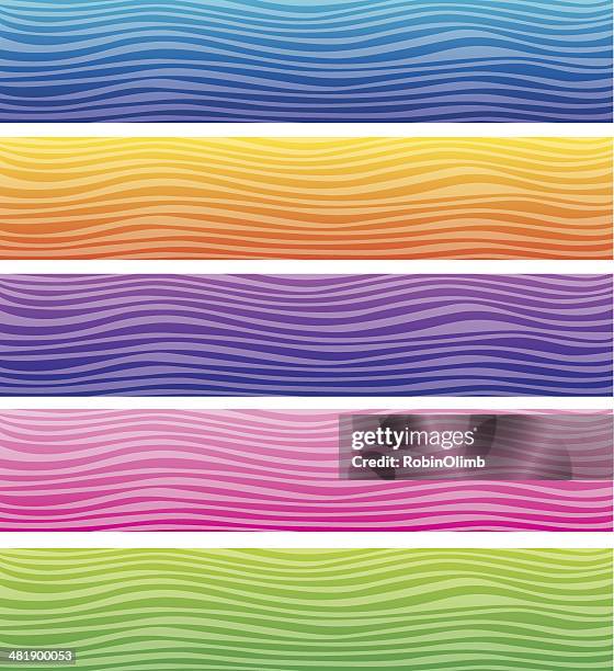 wavy line banners - double exposure science stock illustrations