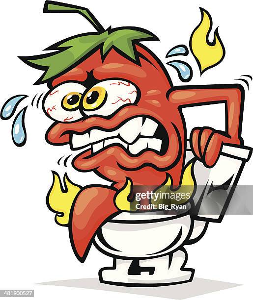 pepper toilet - burning ring of fire stock illustrations