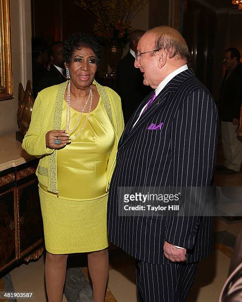 Aretha Franklin and Clive Davis attend Aretha Franklin's 72nd Birthday Celebration on March 22, 2014 in New York City.