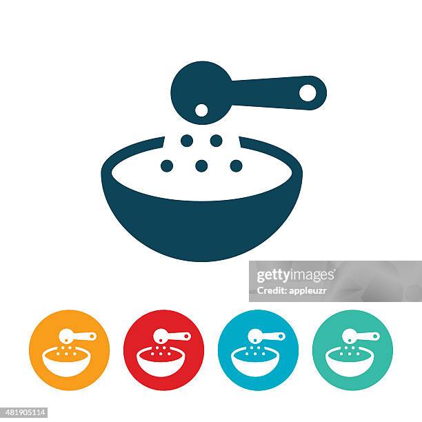 measuring ingredients icon - measuring spoon stock illustrations