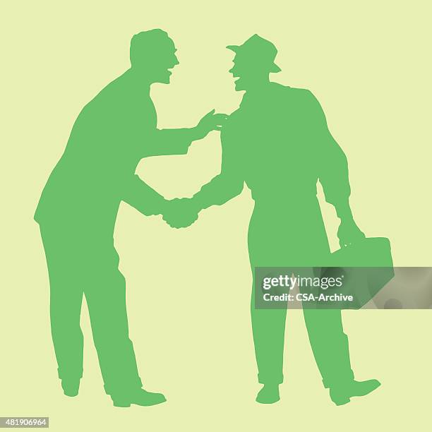 two men shaking hands - two men shaking hands stock illustrations
