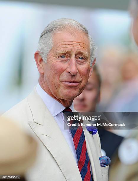 Prince Charles, Prince Of Wales attends the Royal Salute Coronation Cup at Guards Polo Club on July 25, 2015 in Egham, England.