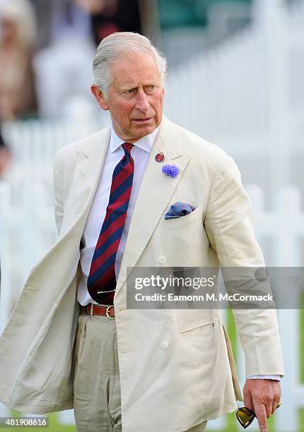 Prince Charles, Prince Of Wales attends the Royal Salute Coronation Cup at Guards Polo Club on July 25, 2015 in Egham, England.