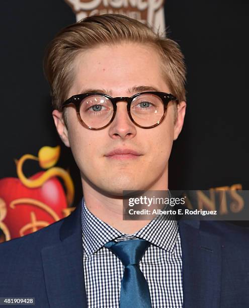 Actor Lucas Grabeel attends the premiere of Disney Channel's "Descendants" at Walt Disney Studios on July 24, 2015 in Burbank, California.