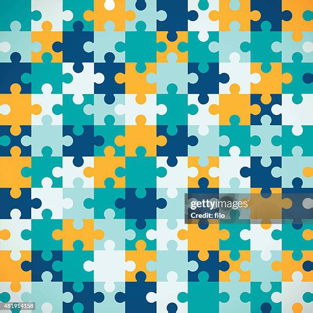 seamless puzzle background - puzzle stock illustrations