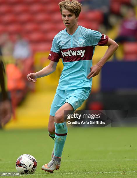 Martin Samuelsen of West Ham United in action during the pre season friendly between Charlton Athletic and West Ham United at The Valley on July 25,...