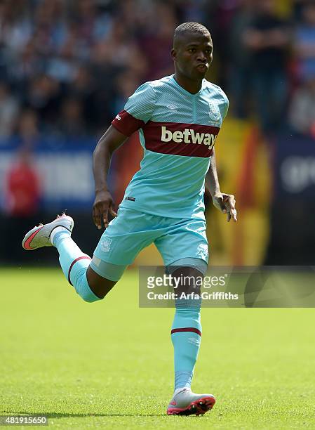 Enner Valencia of West Ham United during the pre season friendly between Charlton Athletic and West Ham United at The Valley on July 25, 2015 in...