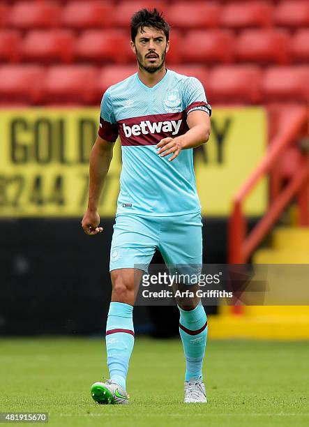 James Tomkins of West Ham United in action during the pre season friendly between Charlton Athletic and West Ham United at The Valley on July 25,...