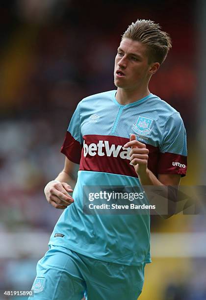 Reece Burke of West Ham United during the pre season friendly match between Charlton Athletic and West Ham United at the Valley on July 25, 2015 in...