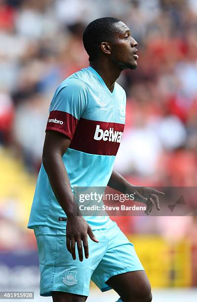 Doneil Henry of West Ham United during the pre season friendly match between Charlton Athletic and West Ham United at the Valley on July 25, 2015 in...