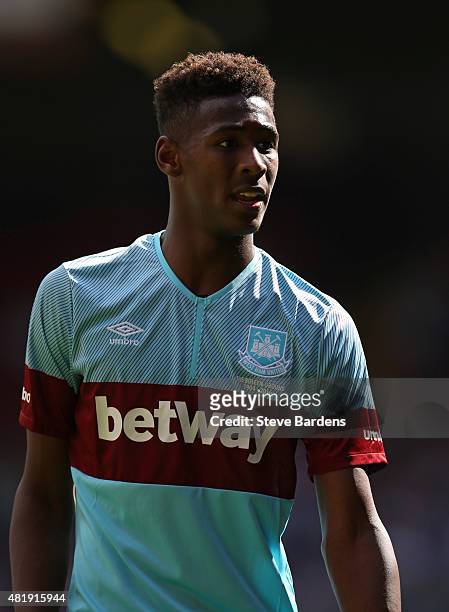 Reece Oxford of West Ham United during the pre season friendly match between Charlton Athletic and West Ham United at the Valley on July 25, 2015 in...
