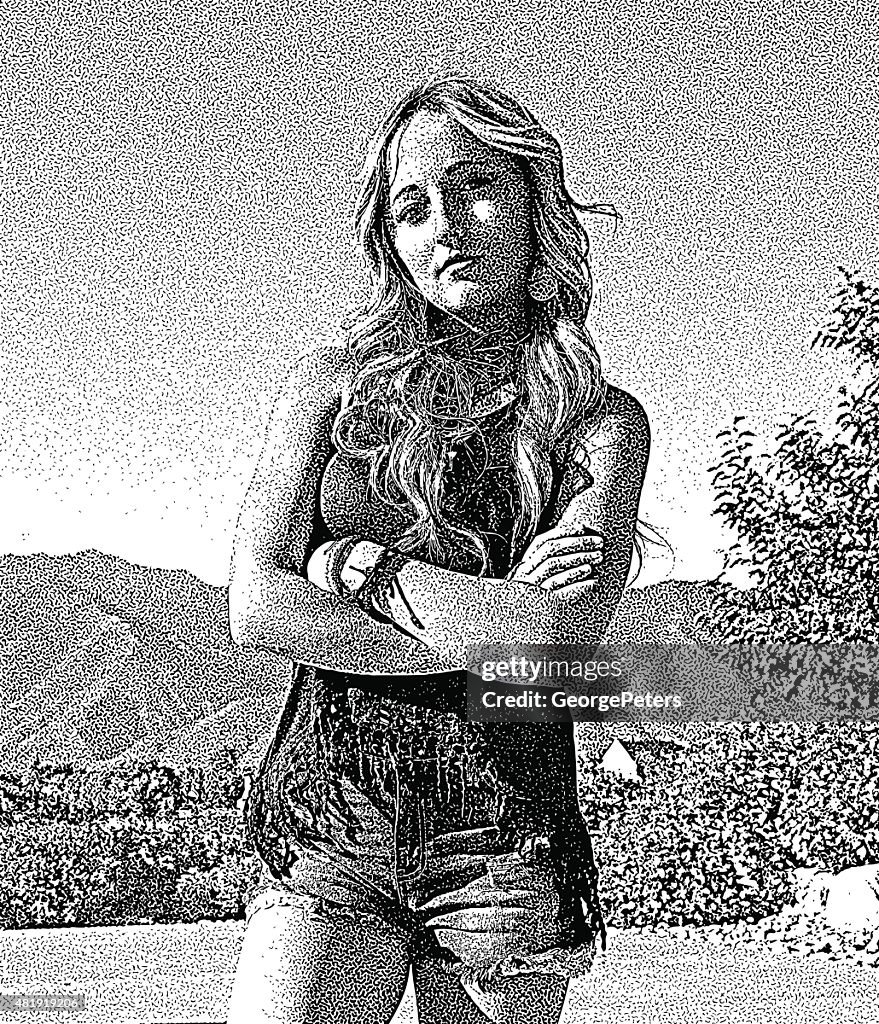 Portrait of a Cute Teenage Girl from the Southwest USA