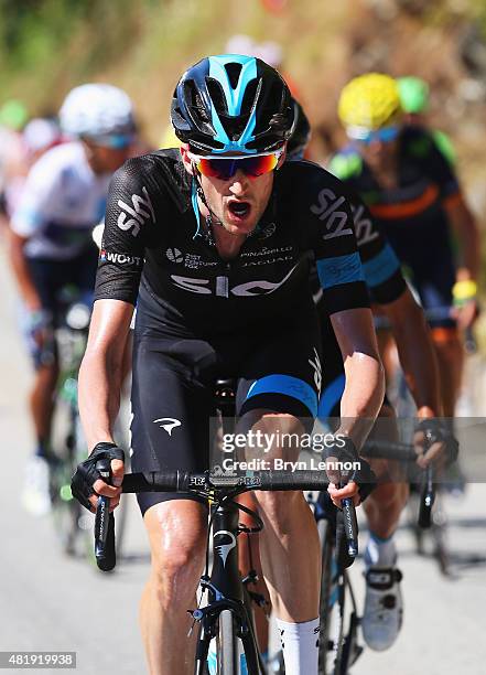 Wouter Poels of the Netherlands and Team Sky rides during the twentieth stage of the 2015 Tour de France, a 110.5 km stage between Modane Valfrejus...