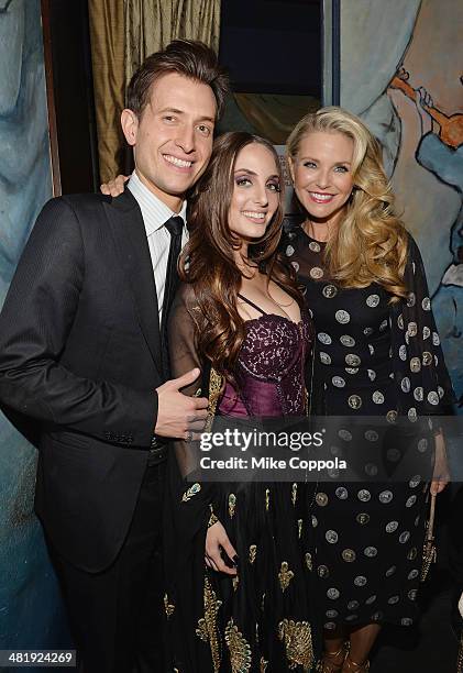 Singer/songwriter Peter Cincotti, singer/songwriter Alexa Ray Joel, and model Christie Brinkley attend pose for a picture after Alexa performed at...