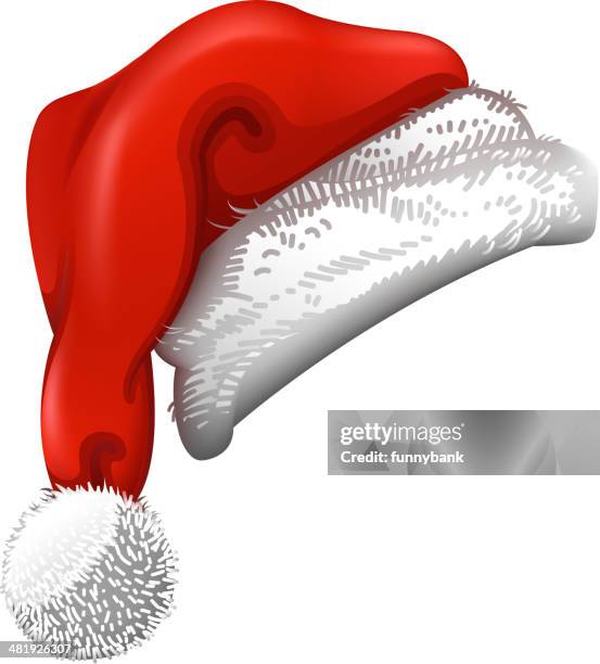 santa hat illustrations - xmas hat stock illustrations