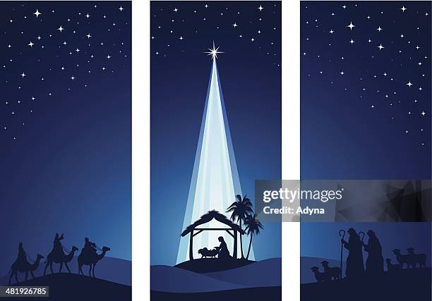 nativity - baby lamb stock illustrations