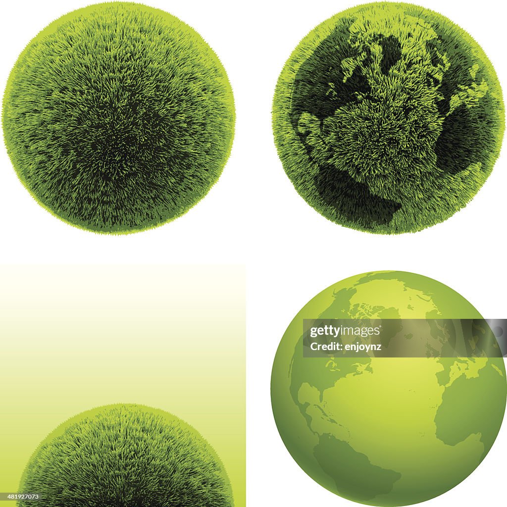 Green grass globes