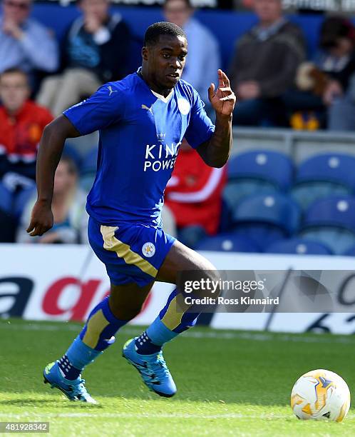 Jeff Schlupp of Leicester City in action during the pre season friendly match between Mansfield Town and Leicester City at the One Call Stadium on...