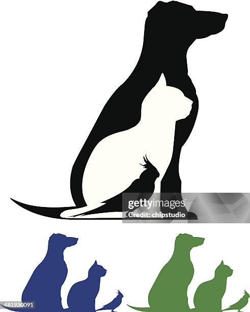 ilustraciones, imágenes clip art, dibujos animados e iconos de stock de silueta de mascotas - dog silhouette