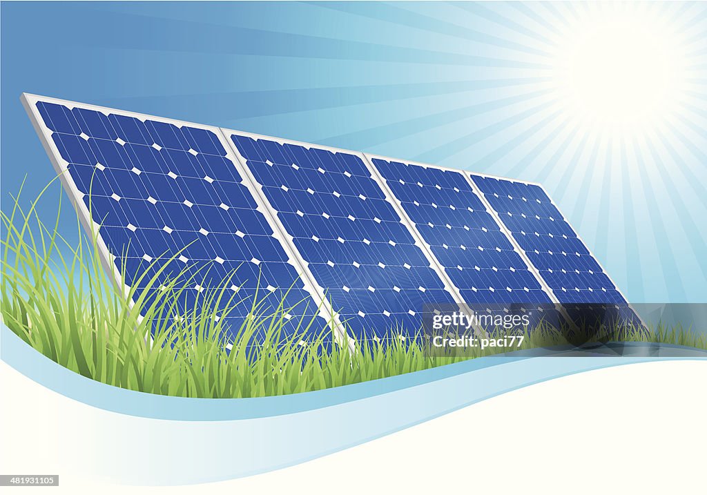 Graphics On Solar Panel Solar Panel Landscape High-Res Vector Graphic - Getty Images