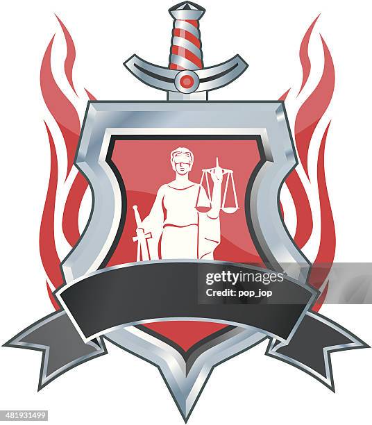 gerechtigkeit der insignia - waage justitia freisteller stock-grafiken, -clipart, -cartoons und -symbole