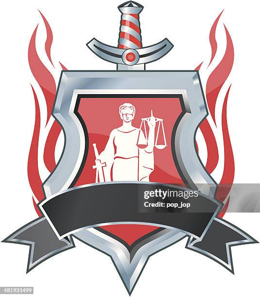 justice insignia - justice stock illustrations