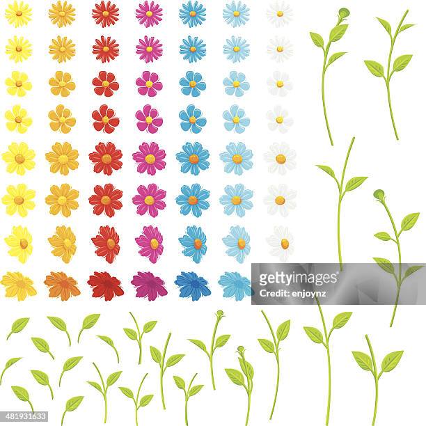 make your own flowers - plant stem stock illustrations