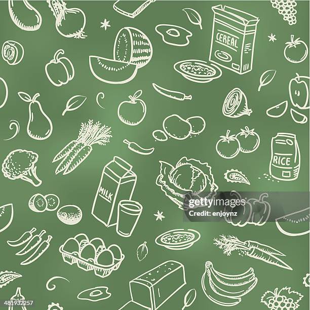 seamless healthy food background - fruit-background stock illustrations
