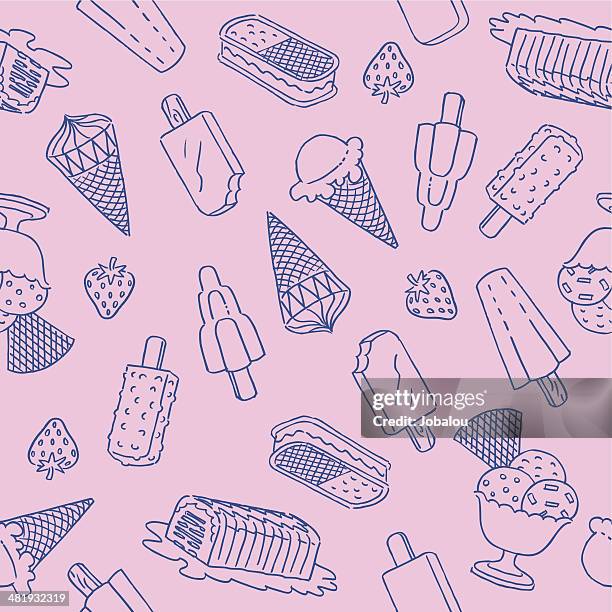 ilustraciones, imágenes clip art, dibujos animados e iconos de stock de seamless gelati - helado comida dulce congelada