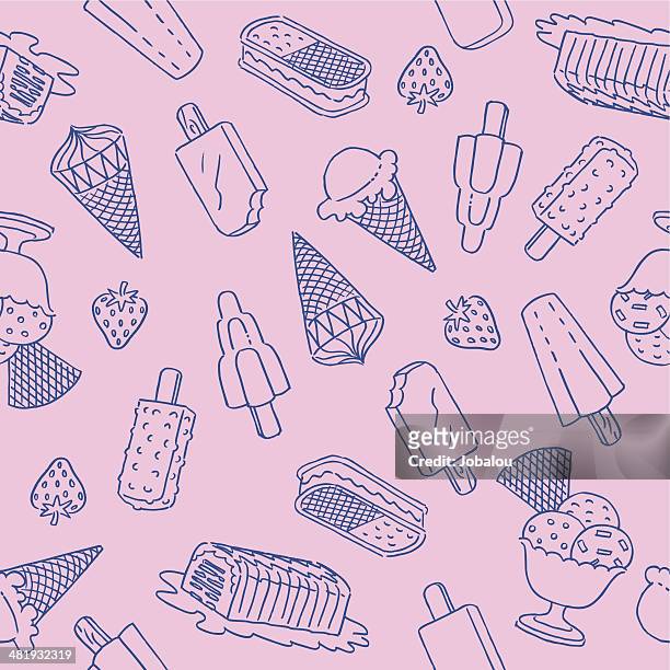 seamless gelati - ice cream scoop stock illustrations