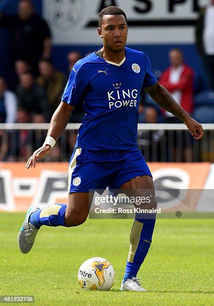 Liam Moore of Leicester City in action during the pre season friendly match between Mansfield Town and Leicester City at the One Call Stadium on July...