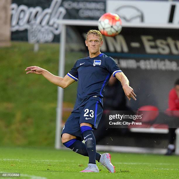 Johannes van den Bergh of Hertha BSC during the game between Hertha BSC and Akhisar Belediyespor on july 25, 2015 in Schladming, Austria.