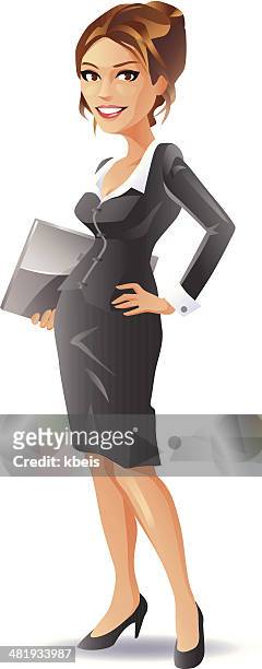 geschäftsfrau (brunette - pretty brunette woman cartoon stock-grafiken, -clipart, -cartoons und -symbole