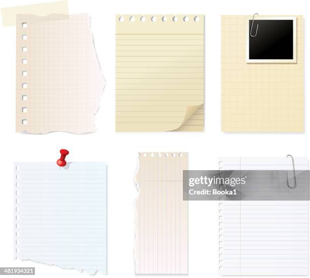 note pad collection - lined paper stock illustrations