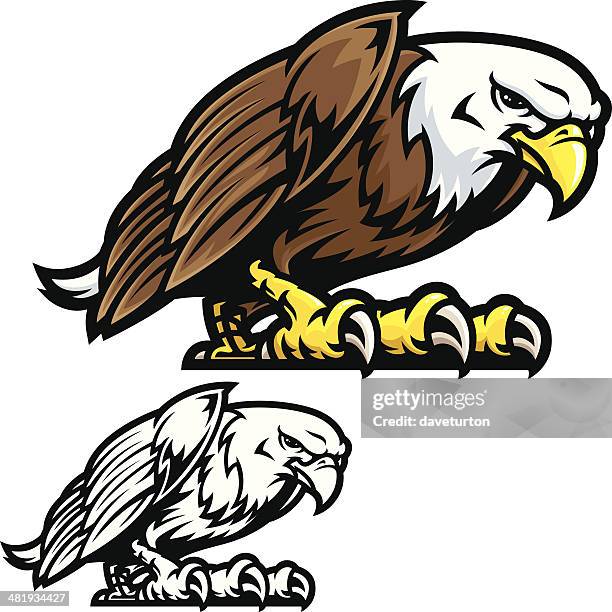 eagle mascot fight stance - eagle claw stock illustrations