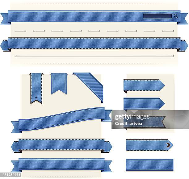 web elements - stitch border stock illustrations
