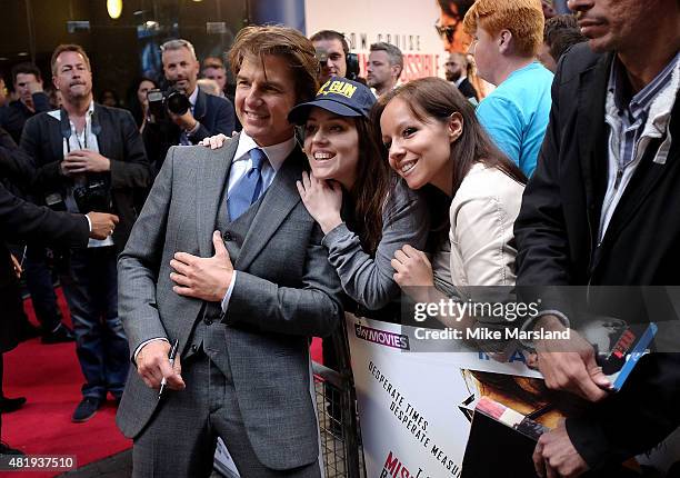 Tom Cruise attends the UK Fan Screening of 'Mission: Impossible - Rogue Nation' at the IMAX Waterloo on July 25, 2015 in London, United Kingdom.