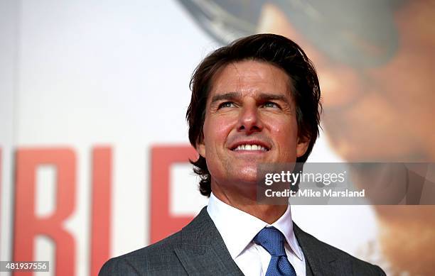 Tom Cruise attends the UK Fan Screening of 'Mission: Impossible - Rogue Nation' at the IMAX Waterloo on July 25, 2015 in London, United Kingdom.