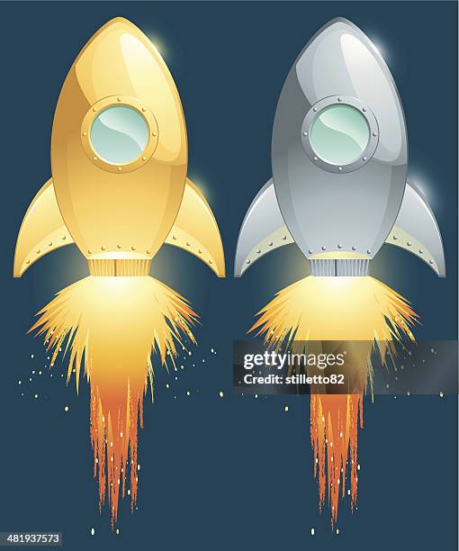 retro style rocket - shuttle window stock illustrations